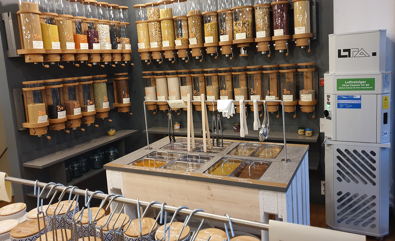 Aktiver Schutz in Cafés und Verkaufsräumen Aktiver Schutz vor Viren, Pollen und anderen Keimen